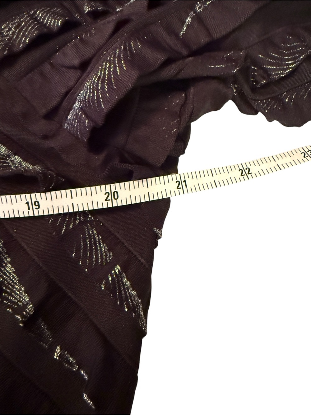 JohnPaulRichard Women's Black Ruffled Diagonal Stripe Tunic Top, size XL - Picture 6 of 11